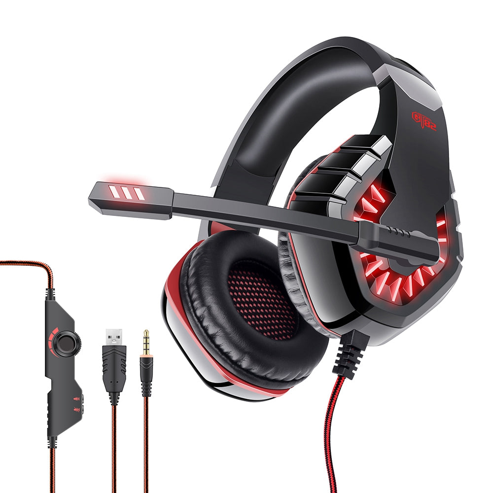 OVLENG GT82 Over-ear LED Lighting Gaming Headset E-sports 3.5mm+USB Cable Wired Headphone with Noise Reduction Microphone OVLENG GT82 Over-ear LED Lighting Gaming Headset E-sports 3.5mm+USB Cable Wired Headphone with Noise Reduction Microphone